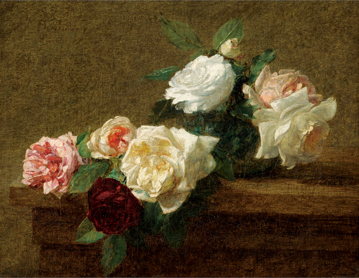  方丹·拉图尔 Fantin-Latour 剪短的玫瑰 JETé DE ROSES SUR UN ENTABLEMENT